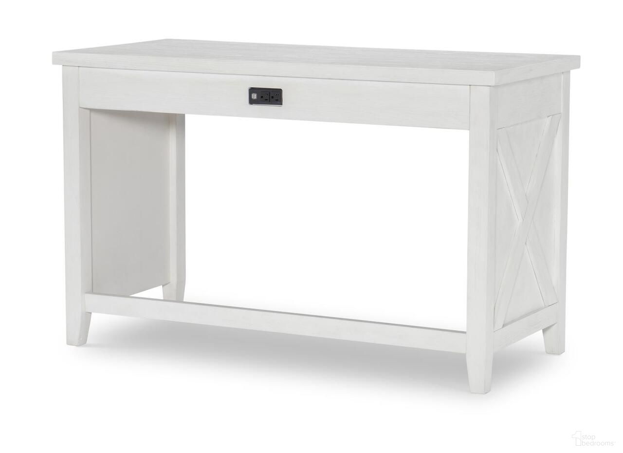 The appearance of Flatiron 1 Drawer Vanity Desk In Aged White designed by Legacy Classic in the country / farmhouse interior design. This aged white piece of furniture was selected by 1StopBedrooms from Flatiron Collection to add a touch of cosiness and style into your home. Sku: 1861-6100.