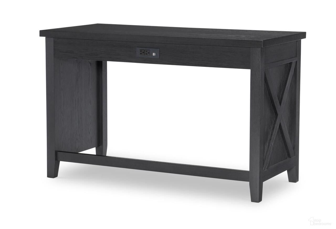 The appearance of Flatiron 1 Drawer Vanity Desk In Midnight designed by Legacy Classic in the country / farmhouse interior design. This midnight piece of furniture was selected by 1StopBedrooms from Flatiron Collection to add a touch of cosiness and style into your home. Sku: 1860-6100V. Material: Hardwood.
