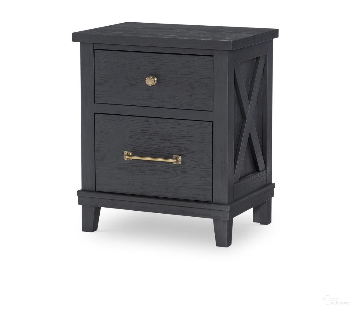 The appearance of Flatiron 2 Drawer Night Stand In Midnight designed by Legacy Classic in the country / farmhouse interior design. This midnight piece of furniture was selected by 1StopBedrooms from Flatiron Collection to add a touch of cosiness and style into your home. Sku: 1860-3100V. Material: Hardwood.