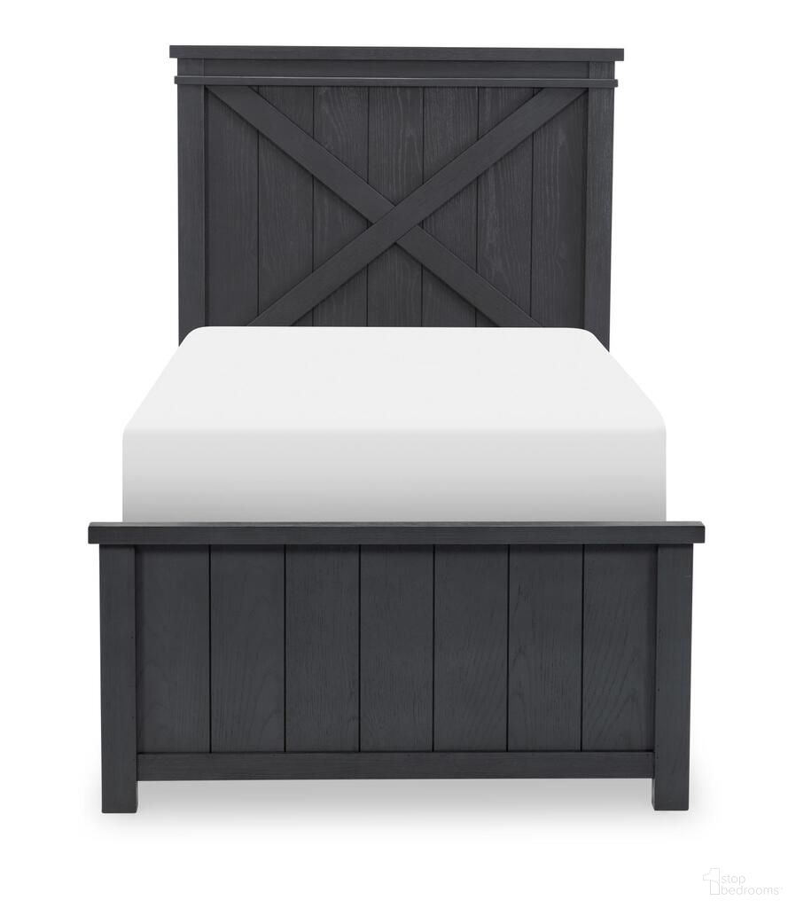 The appearance of Flatiron Complete Twin Panel Bed In Midnight designed by Legacy Classic in the country / farmhouse interior design. This midnight piece of furniture was selected by 1StopBedrooms from Flatiron Collection to add a touch of cosiness and style into your home. Sku: 1860-4103V;1860-4113V;1860-4900V. Bed Type: Panel Bed. Bed Size: Twin. Material: Hardwood.