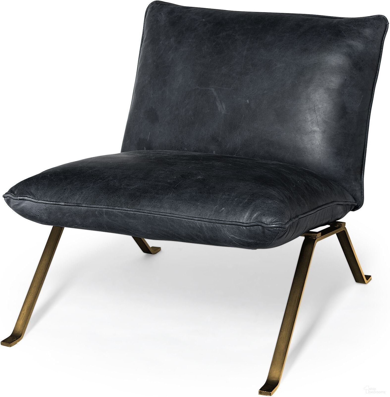 The appearance of Flavelle II Accent Chair In Black Leather Cushion Seat and Solid Iron Base designed by Mercana in the modern / contemporary interior design. This black piece of furniture  was selected by 1StopBedrooms from Flavelle Collection to add a touch of cosiness and style into your home. Sku: 68576. Material: Iron.