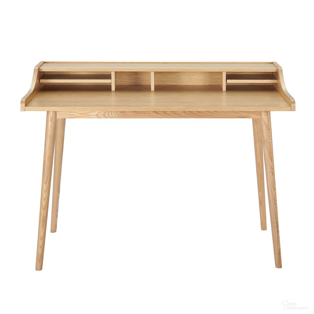 The appearance of Flavio 47 Inch Desk In Oak designed by Euro Style in the traditional interior design. This oak piece of furniture  was selected by 1StopBedrooms from Flavio Collection to add a touch of cosiness and style into your home. Sku: 09701-OAK. Material: MDF.