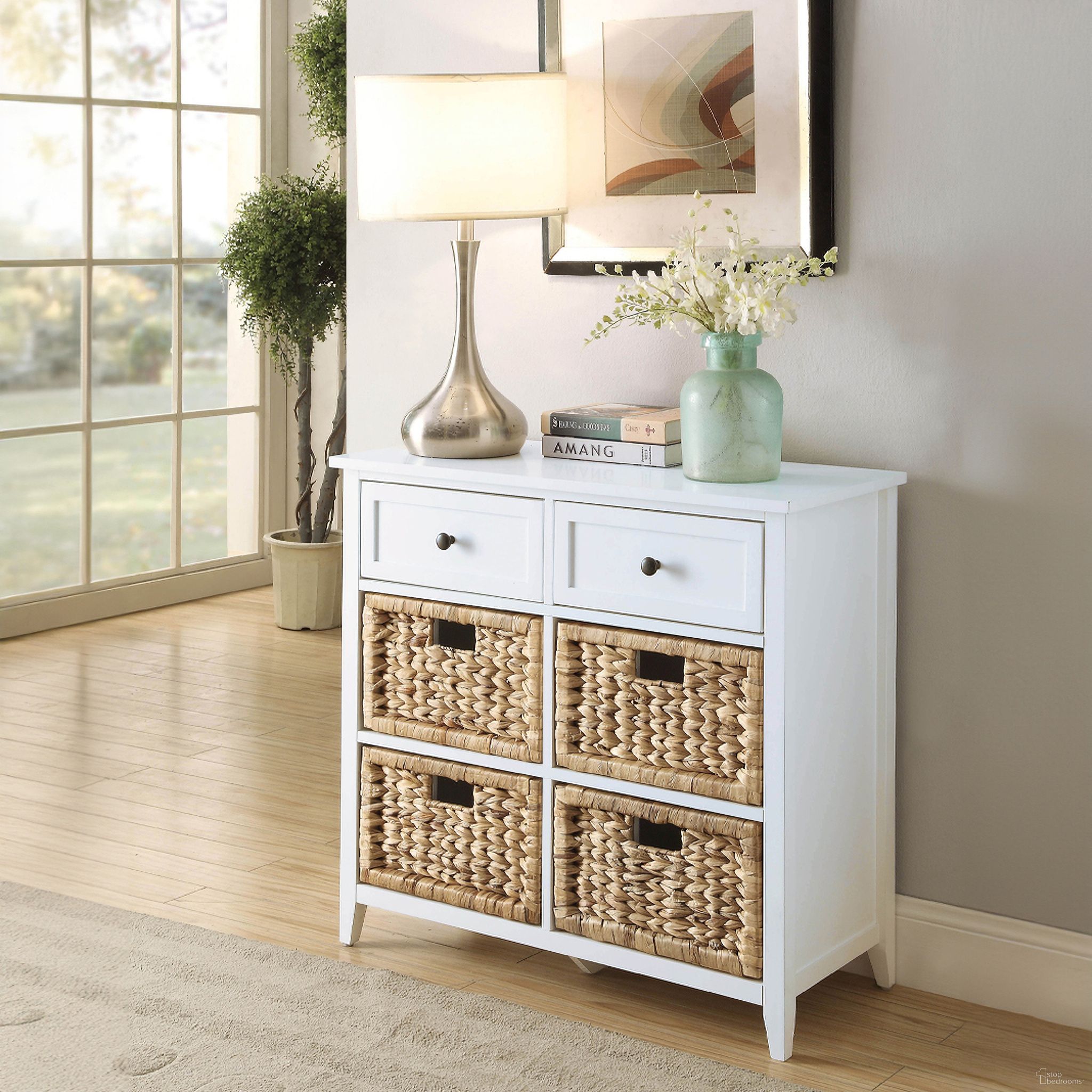 The appearance of Flavius White 6 Drawer Console Table designed by ACME in the transitional interior design. This white piece of furniture  was selected by 1StopBedrooms from Flavius Collection to add a touch of cosiness and style into your home. Sku: 97416. Material: Wood.