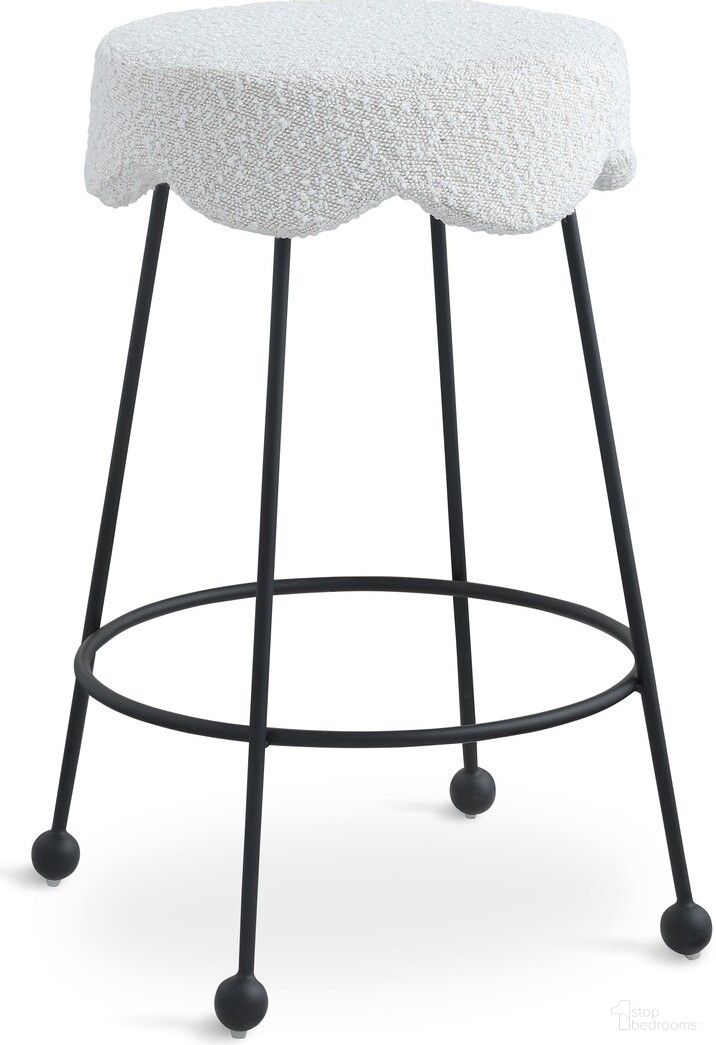 The appearance of Fleur Fabric Counter Stool In Cream designed by Meridian in the modern / contemporary interior design. This cream piece of furniture was selected by 1StopBedrooms from Fleur Collection to add a touch of cosiness and style into your home. Sku: 513Cream-C. Material: Iron.