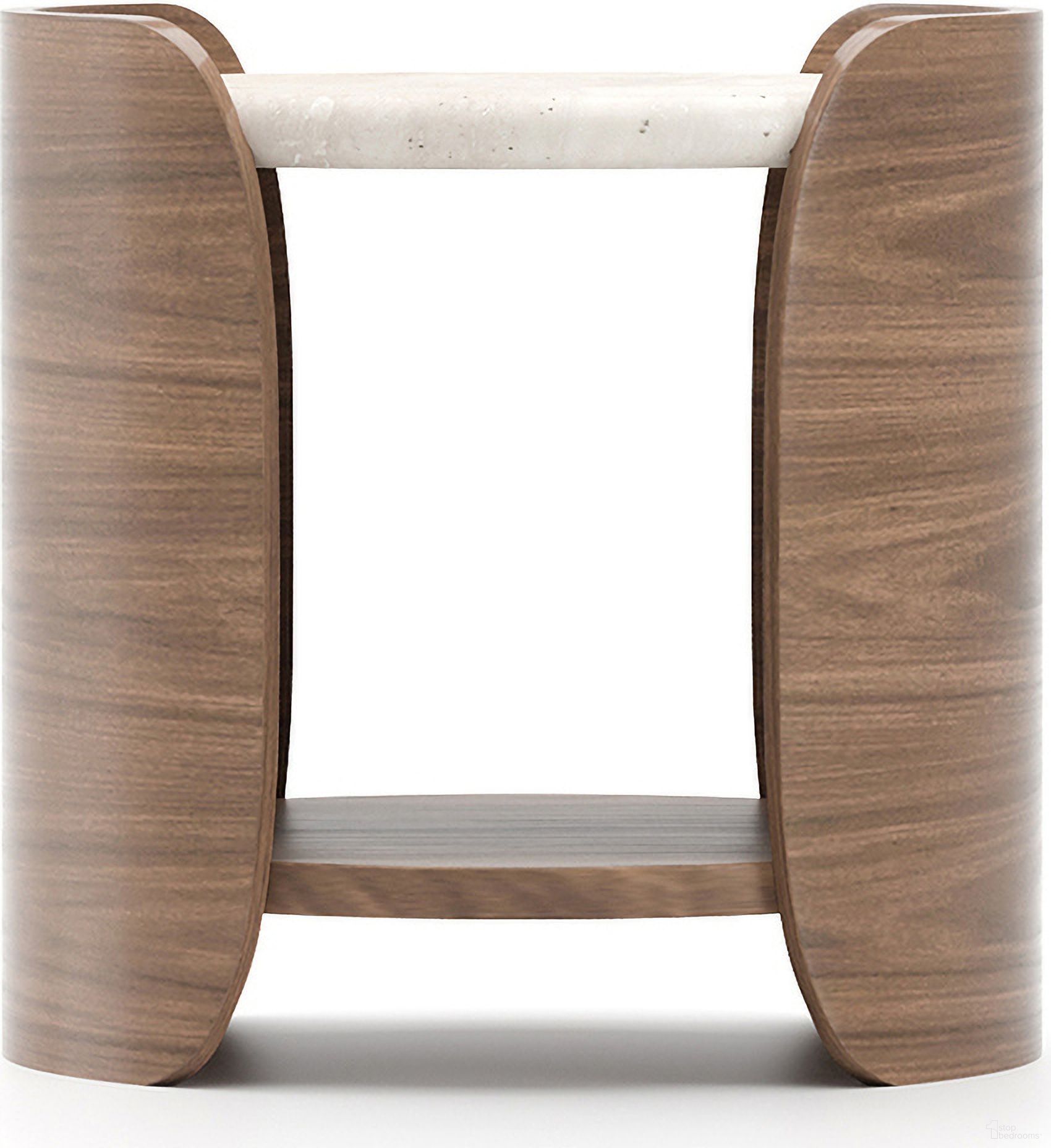 The appearance of Fleur Side Table with Wood Shelf In Brown designed by Caracole in the modern / contemporary interior design. This brown piece of furniture was selected by 1StopBedrooms from Fleur Collection to add a touch of cosiness and style into your home. Sku: CLA-425V-4119. Material: Stone.
