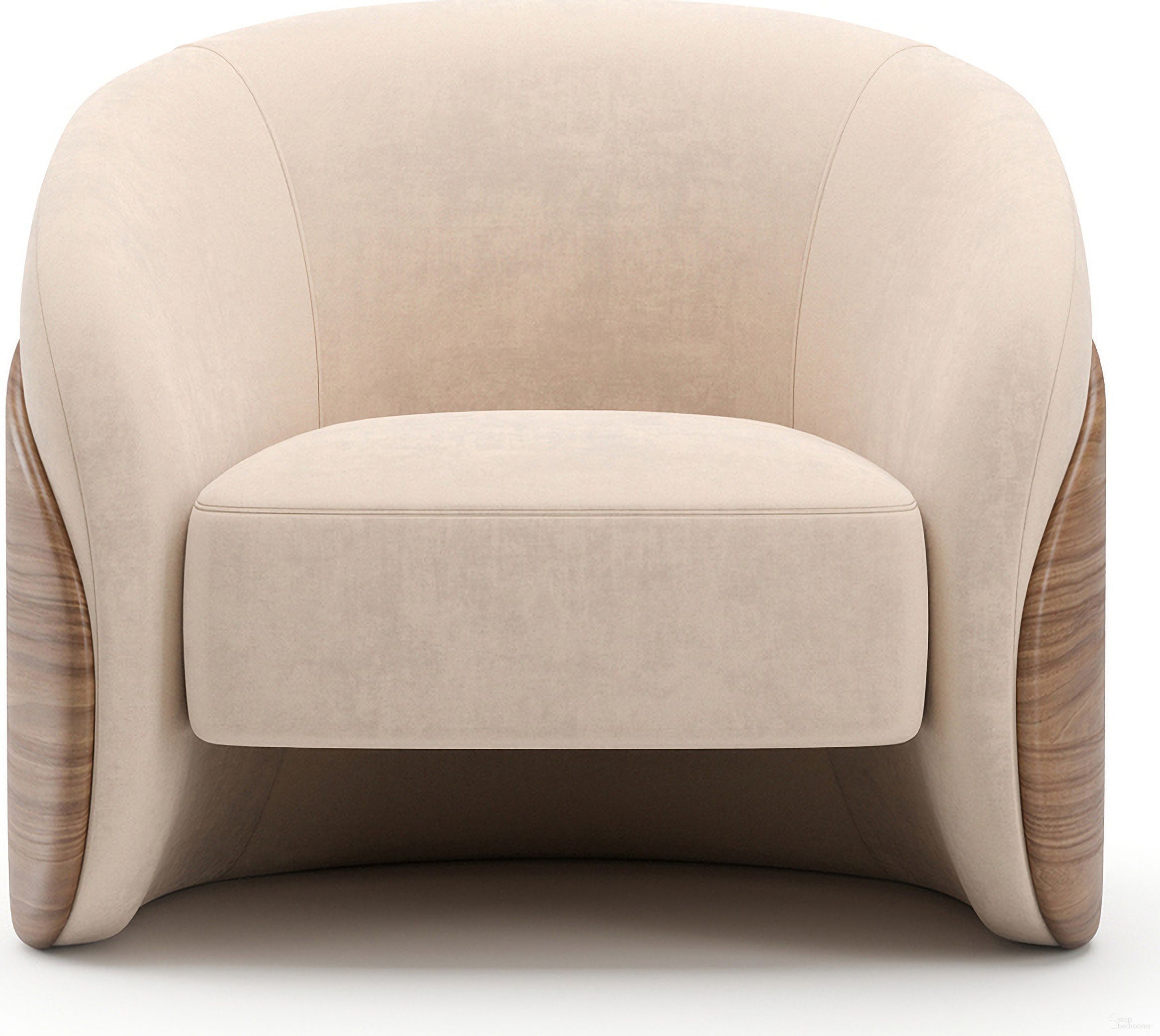 The appearance of Fleur Wood Back Lounge Chair In Cream designed by Caracole in the modern / contemporary interior design. This cream piece of furniture  was selected by 1StopBedrooms from Fleur Collection to add a touch of cosiness and style into your home. Sku: UPH-425V-134-A. Material: Hardwood.