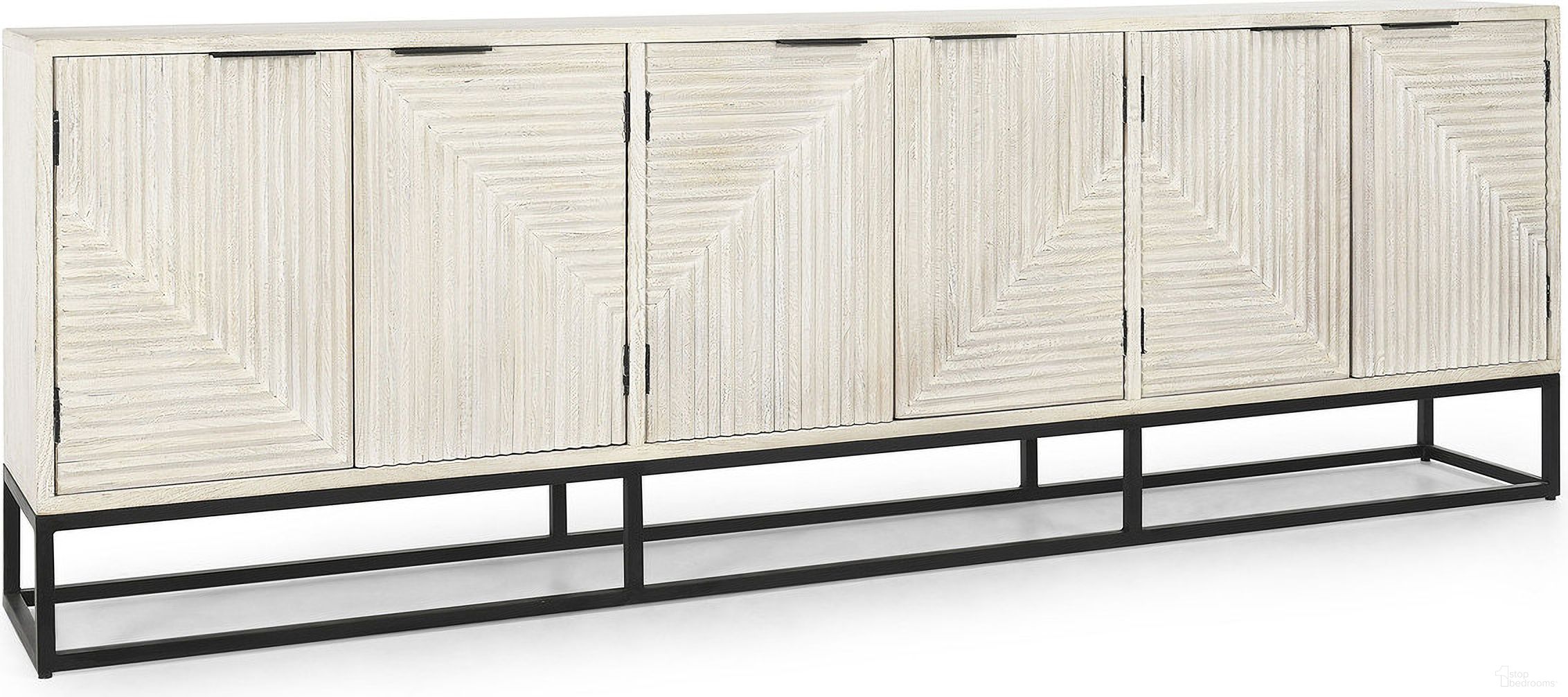 The appearance of Flint 6 Door Buffet In White Wash designed by Classic Home in the modern / contemporary interior design. This white wash piece of furniture  was selected by 1StopBedrooms from Flint Collection to add a touch of cosiness and style into your home. Sku: 52010837. Material: Mango Wood.