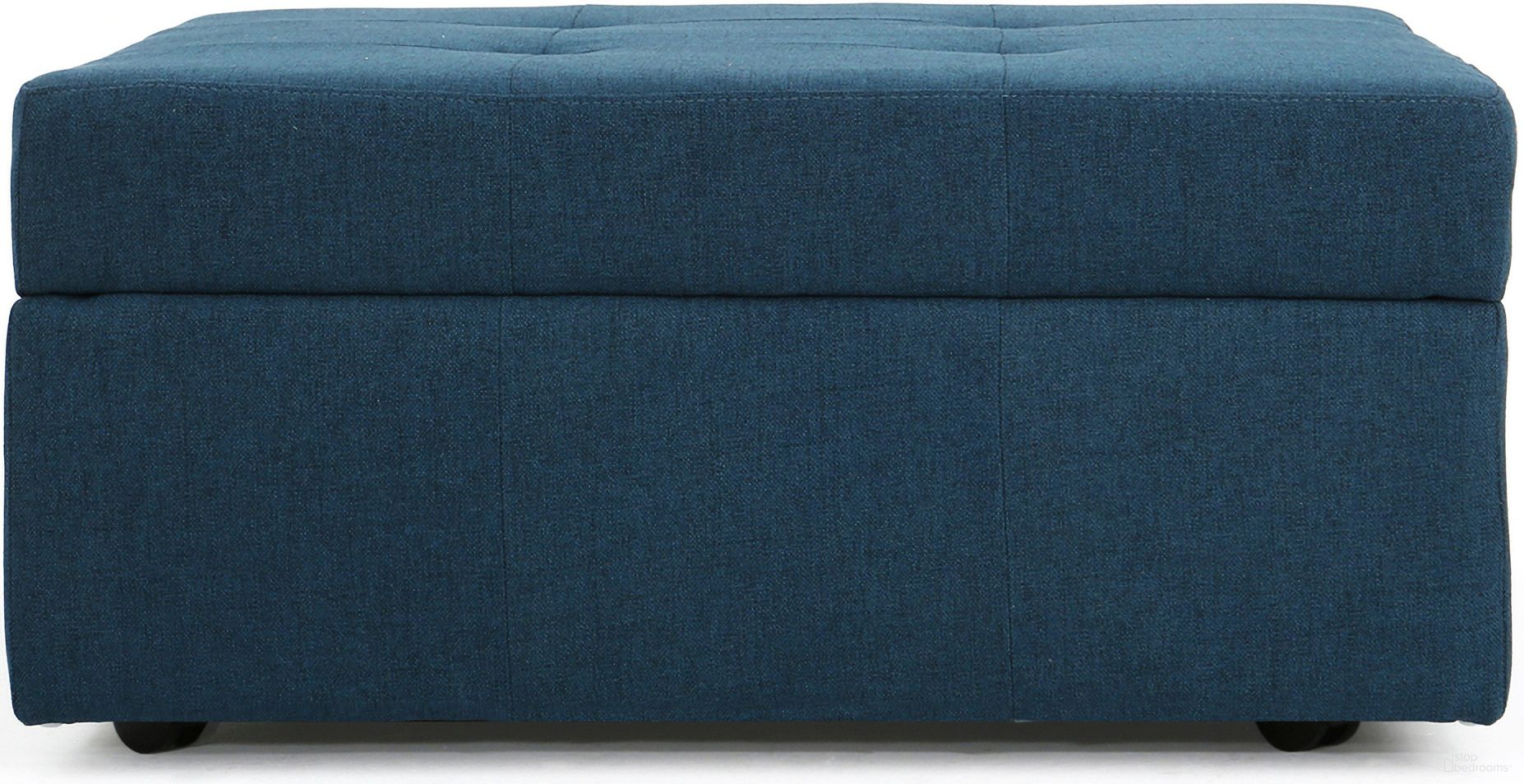 The appearance of Flip-Top Ottoman with Tufted Waffle Stitch and Rolling Casters In Navy Blue designed by Noble House in the modern / contemporary interior design. This navy blue piece of furniture was selected by 1StopBedrooms from to add a touch of cosiness and style into your home. Sku: 53068.00NBL. Material: Fabric.