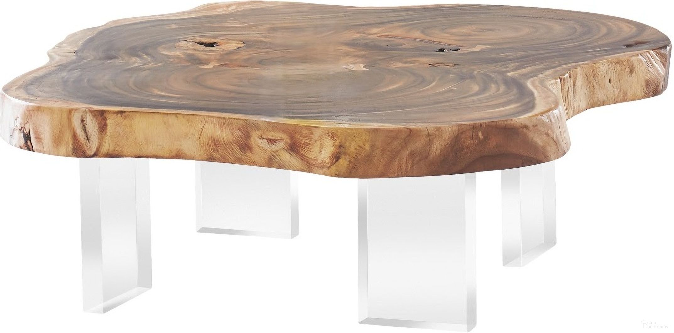 Floating Coffee Table With Acrylic Legs In Natural