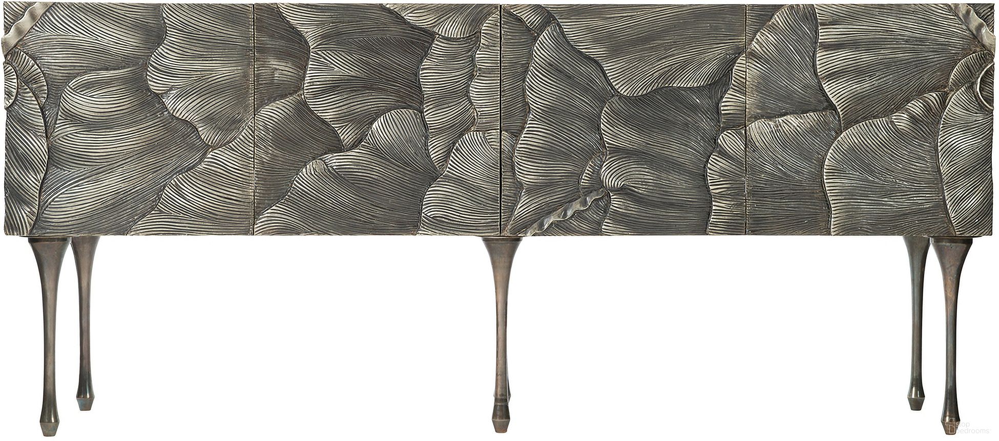 The appearance of Flora Credenza designed by Bernhardt in the transitional interior design. This antique silver piece of furniture was selected by 1StopBedrooms from Flora Collection to add a touch of cosiness and style into your home. Sku: 301872. Material: Wood.