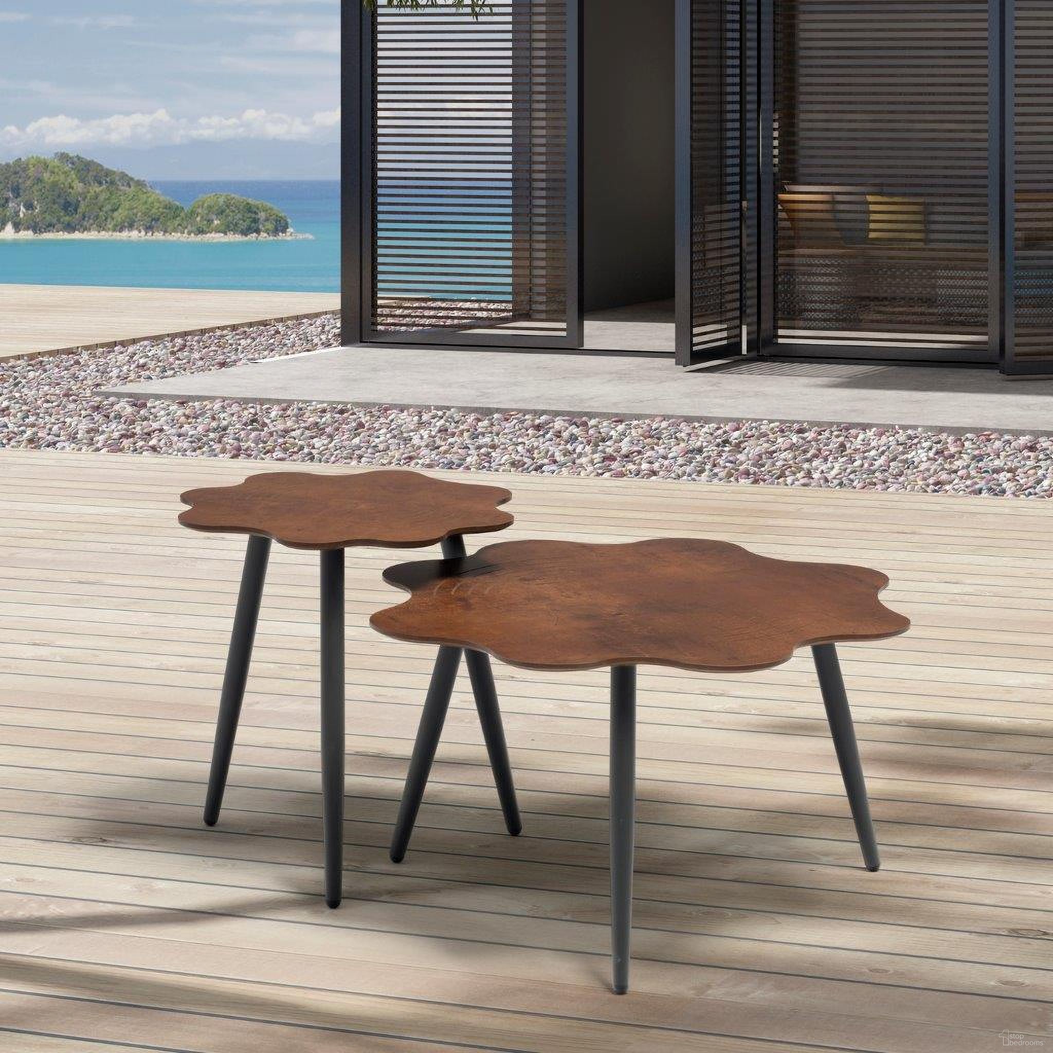 The appearance of Flora Large Side Table designed by Whiteline Modern Living in the modern / contemporary interior design. This black piece of furniture  was selected by 1StopBedrooms from Flora Collection to add a touch of cosiness and style into your home. Sku: ST1730L. Material: Aluminum.