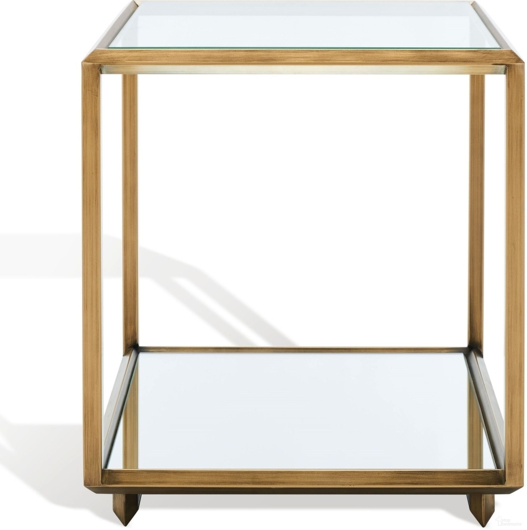 Florabella 18 Inch Mirrored Coffee Table In Bronze