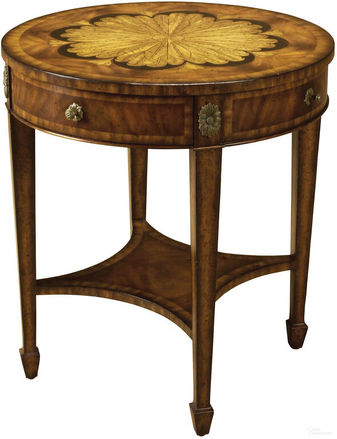 The appearance of Floral Occasional Table In Mahogany designed by Maitland-Smith in the modern / contemporary interior design. This mahogany piece of furniture was selected by 1StopBedrooms from Maitland Smith Collection to add a touch of cosiness and style into your home. Sku: 8111-32. Material: Mahogany.