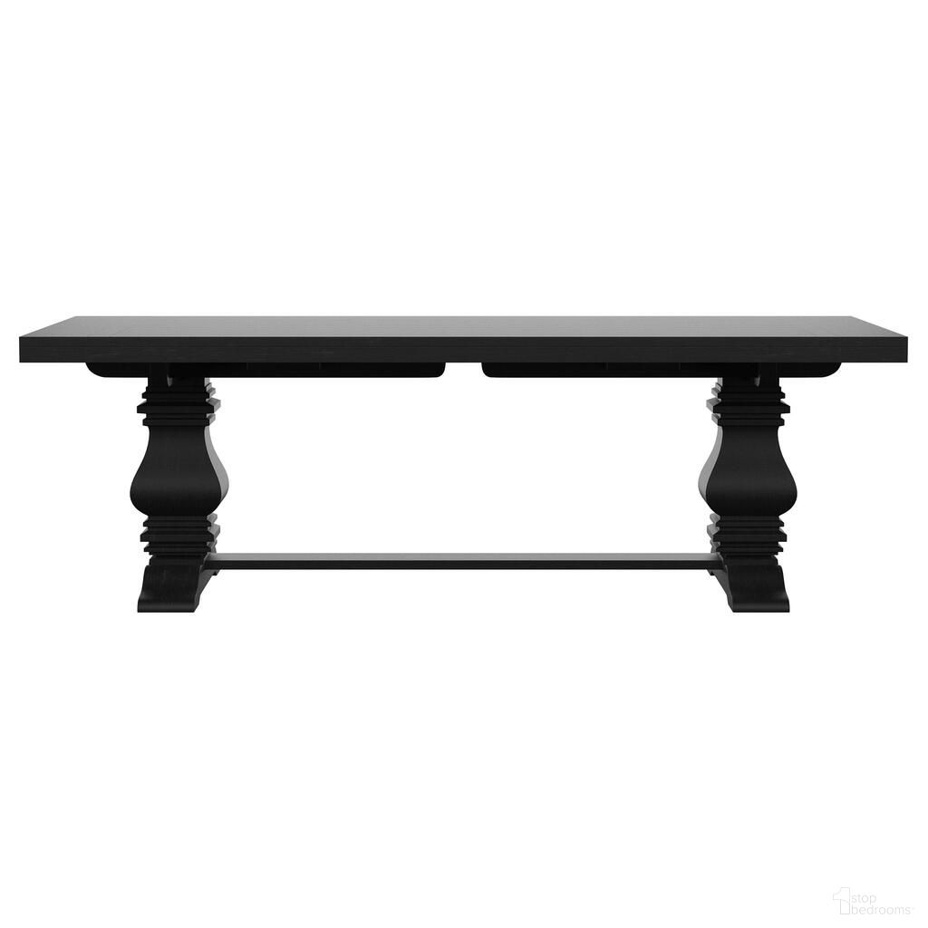 Florence 126 Inch Extension Dining Table In Distressed Black