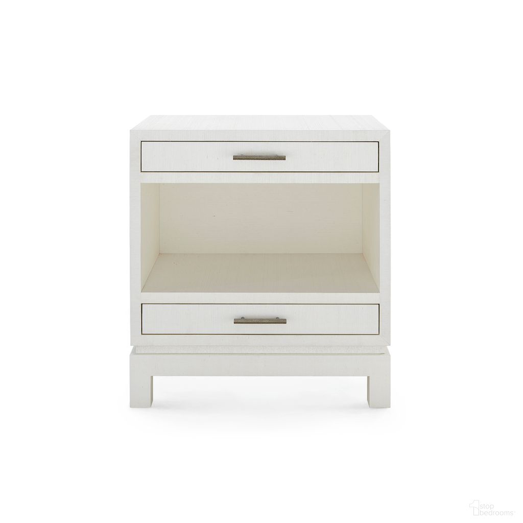 Florence 2-Drawer End Table In Sand White