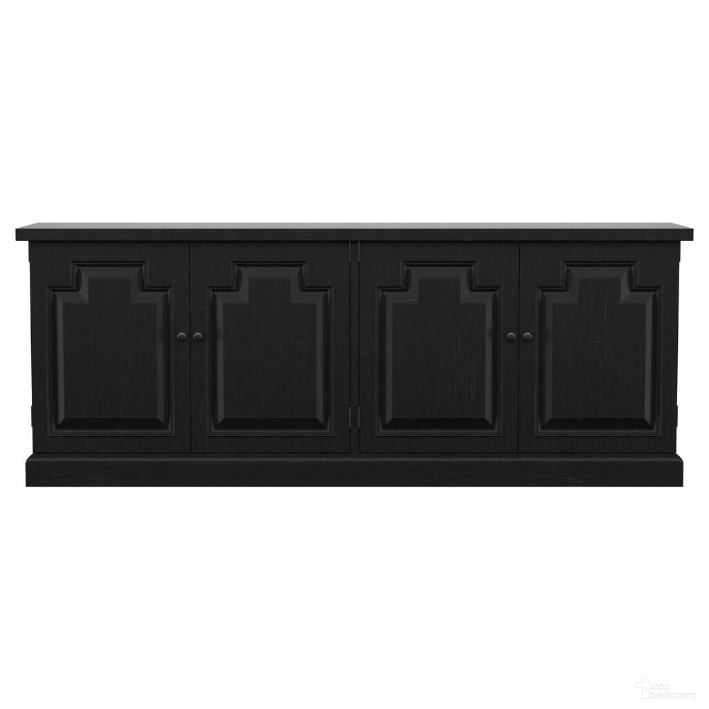 Florence 4-Door Dining Sideboard Buffet In Distressed Black