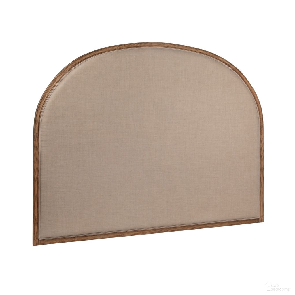 The appearance of Florence Solid Oak Arched King Headboard with Linen Upholstery In Natural designed by Rowena Interiors in the traditional interior design. This natural piece of furniture  was selected by 1StopBedrooms from Florence Collection to add a touch of cosiness and style into your home. Sku: EC1955. Bed Size: King. Material: Oak.