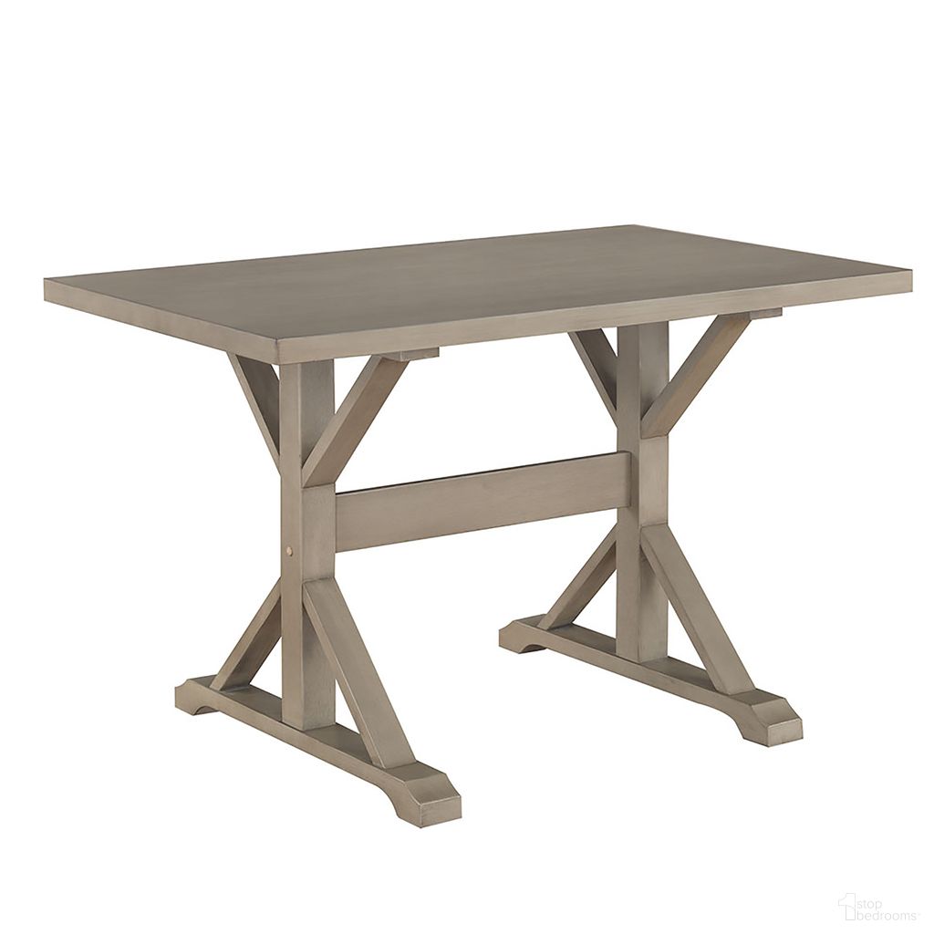 Florence Trestle Table In Weathered Gray