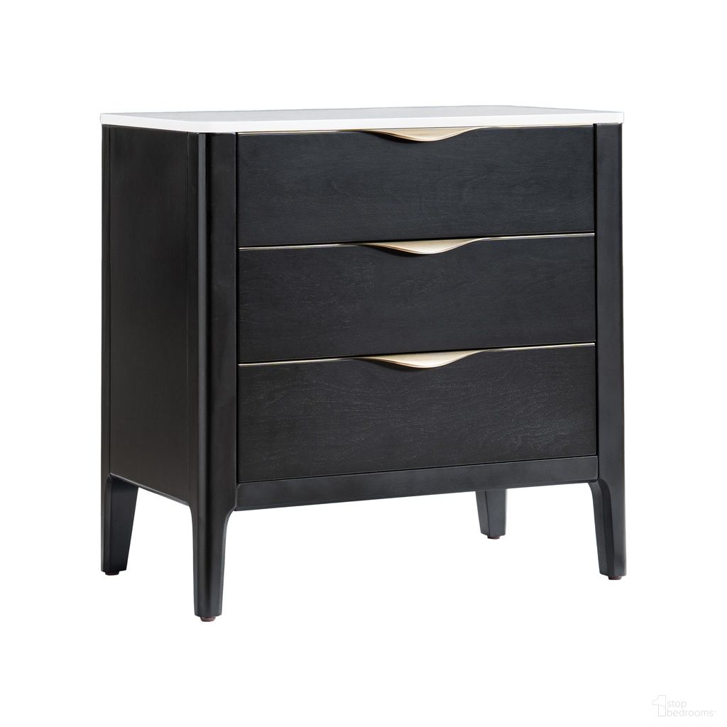 Floriana 3-Drawer Nightstand In Black