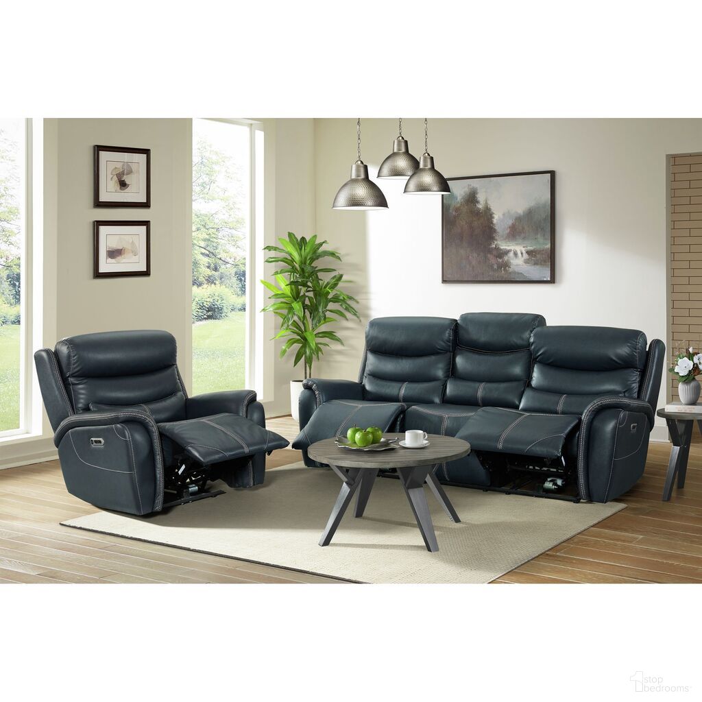 Florin Power Motio Living Room Set with Power Headrest In Navy