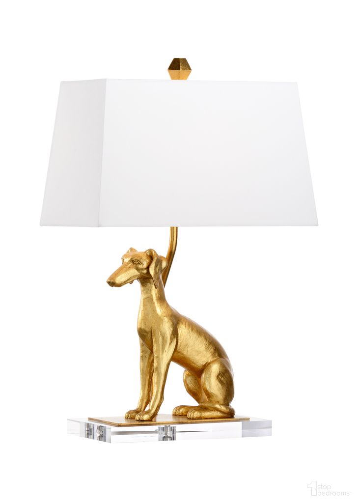 The appearance of Flossie Lamp - Left In Gold designed by Chelsea House in the modern / contemporary interior design. This gold piece of furniture  was selected by 1StopBedrooms from Claire Bell Collection to add a touch of cosiness and style into your home. Sku: 69350. Material: Composite.