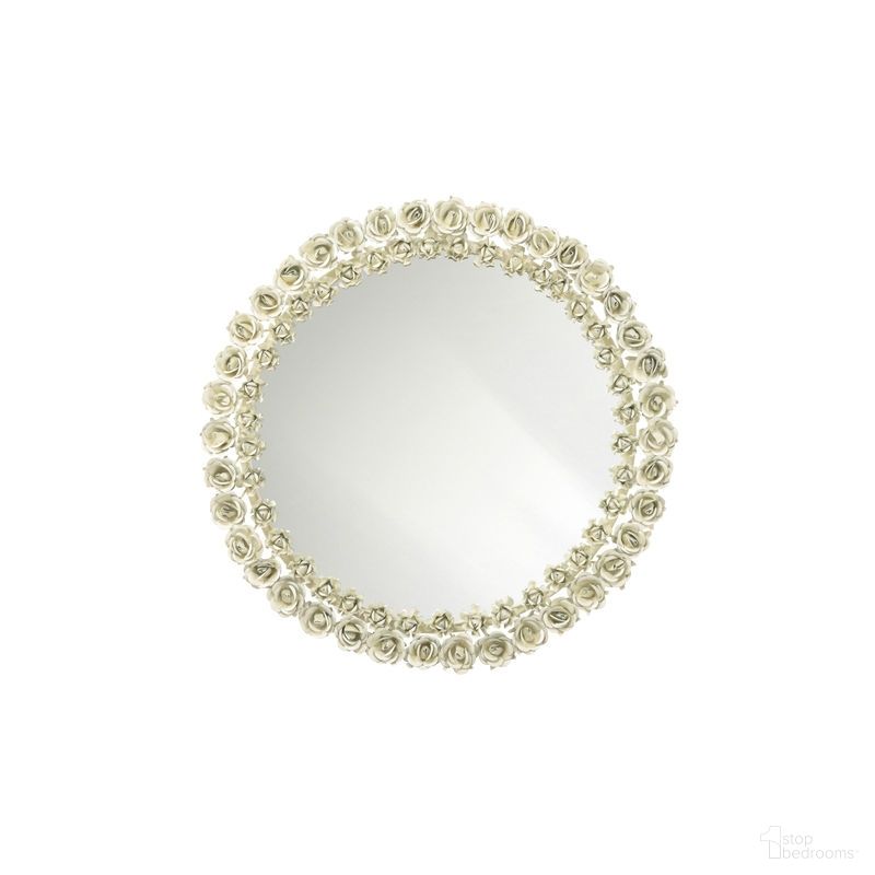 The appearance of Flourish Mirror In White and Cream designed by Chelsea House in the modern / contemporary interior design. This white/cream piece of furniture  was selected by 1StopBedrooms from Chelsea House Misc Collection to add a touch of cosiness and style into your home. Sku: 385182. Material: Iron.