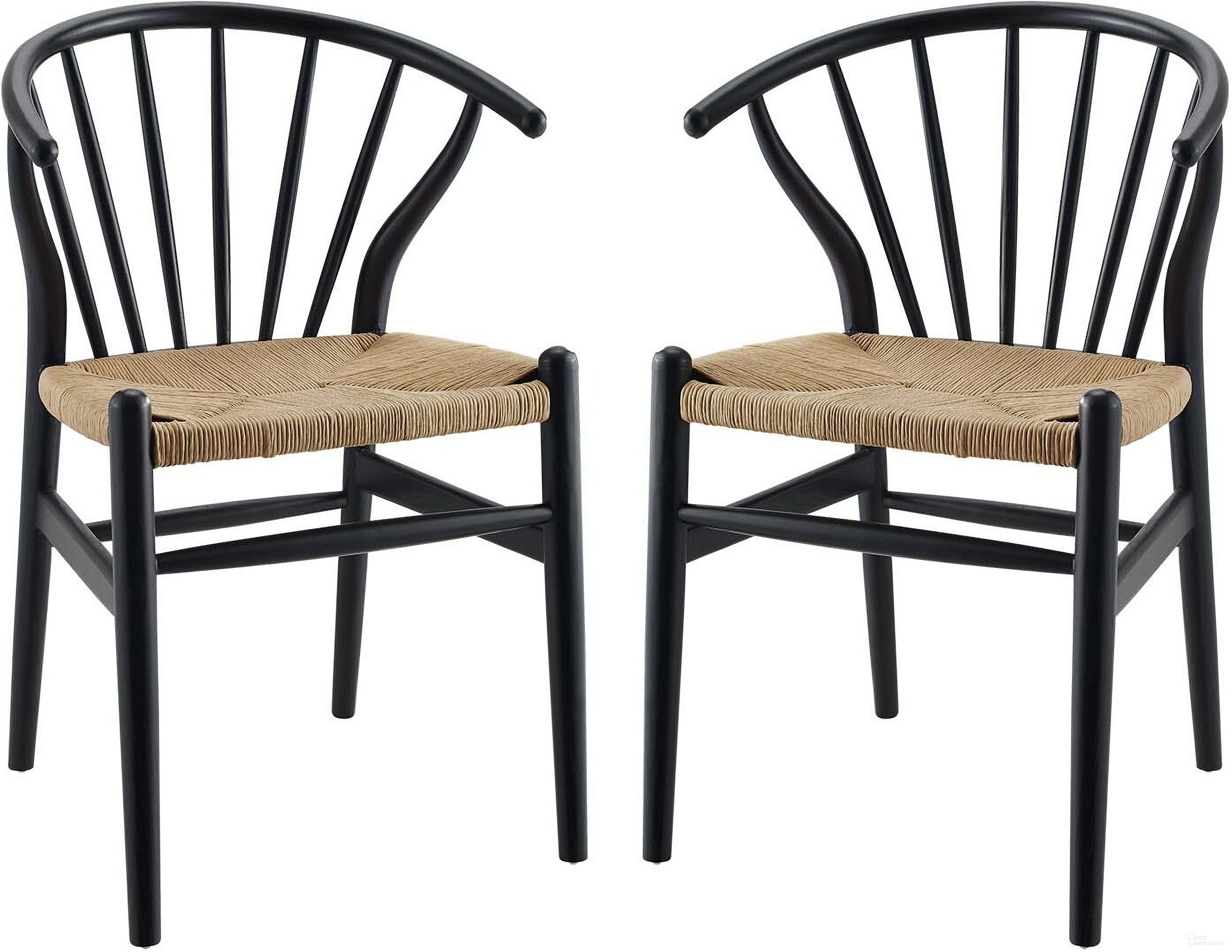 Flourish Spindle Wood Dining Side Chair Set of 2 EEI-4168-BLK
