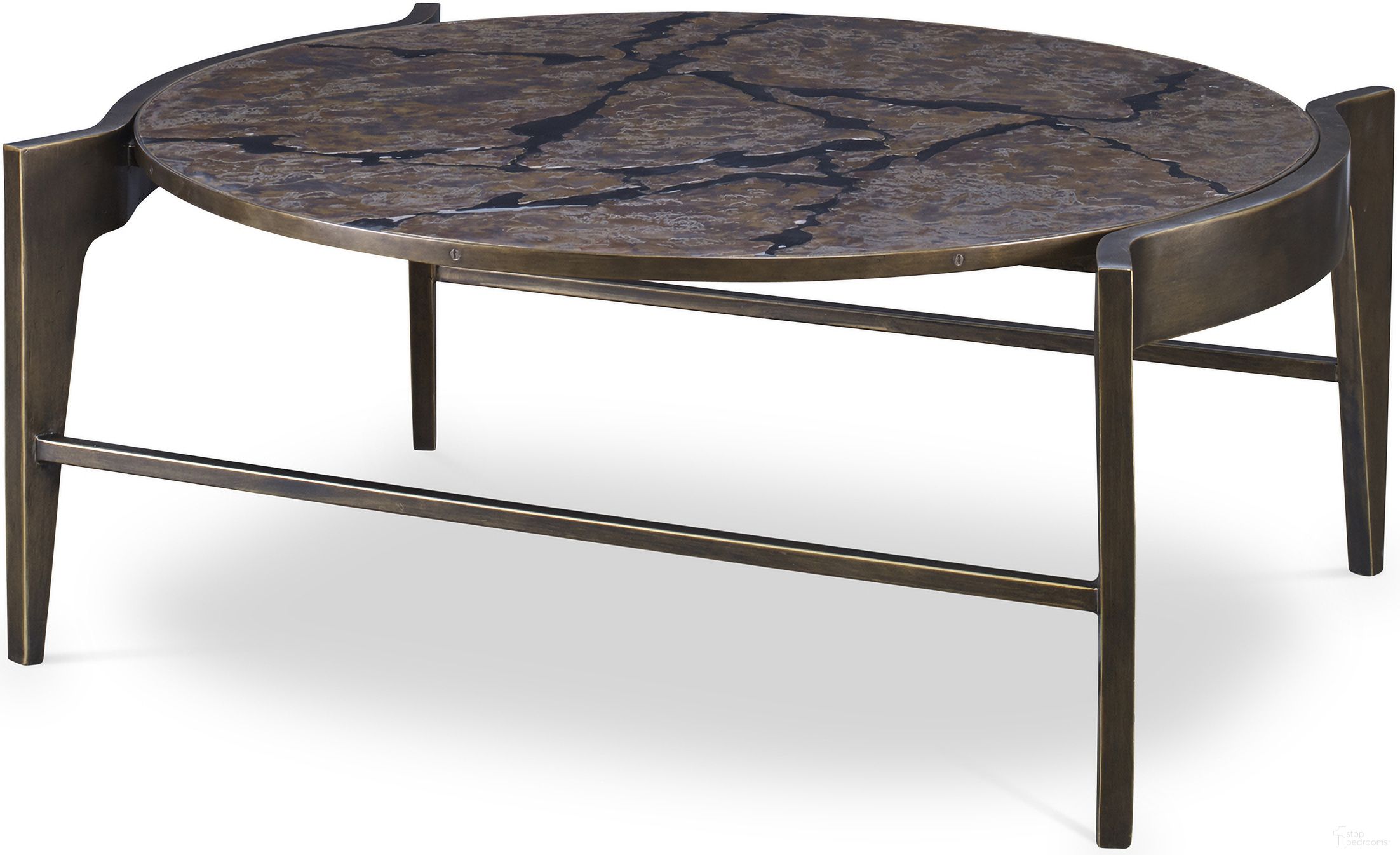 The appearance of Flow Cocktail Table In Brass designed by Maitland-Smith in the modern / contemporary interior design. This brass piece of furniture  was selected by 1StopBedrooms from Maitland Smith Collection to add a touch of cosiness and style into your home. Sku: 8138-33. Material: Brass.