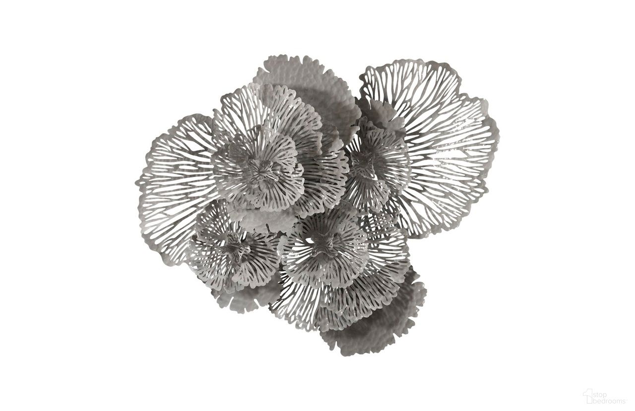 Flower Metal Large Wall Art In Gray