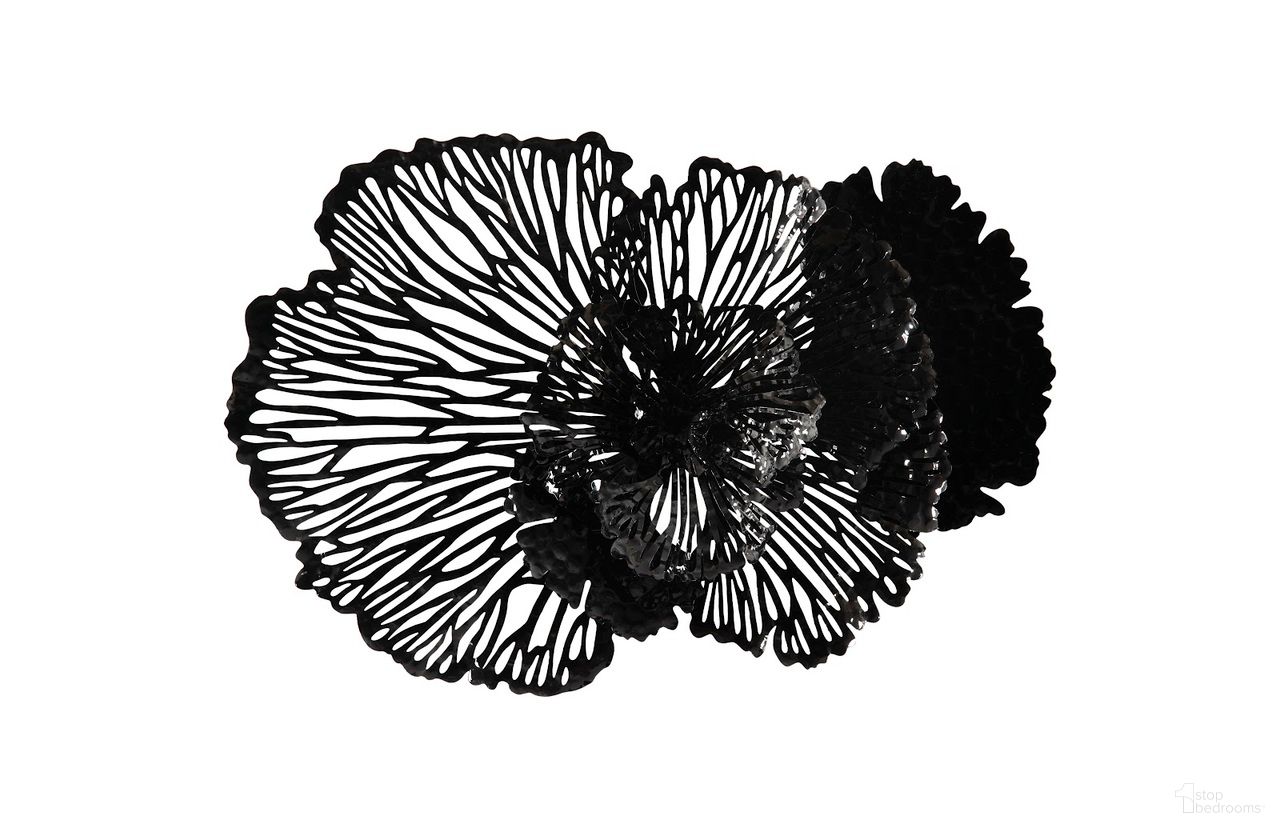 Flower Metal Medium Wall Art In Black