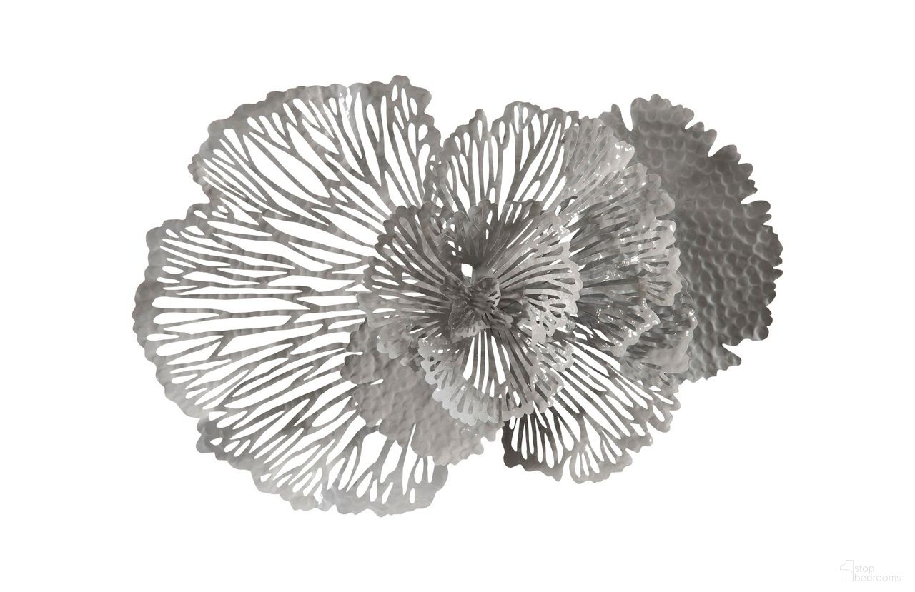 Flower Metal Medium Wall Art In Gray