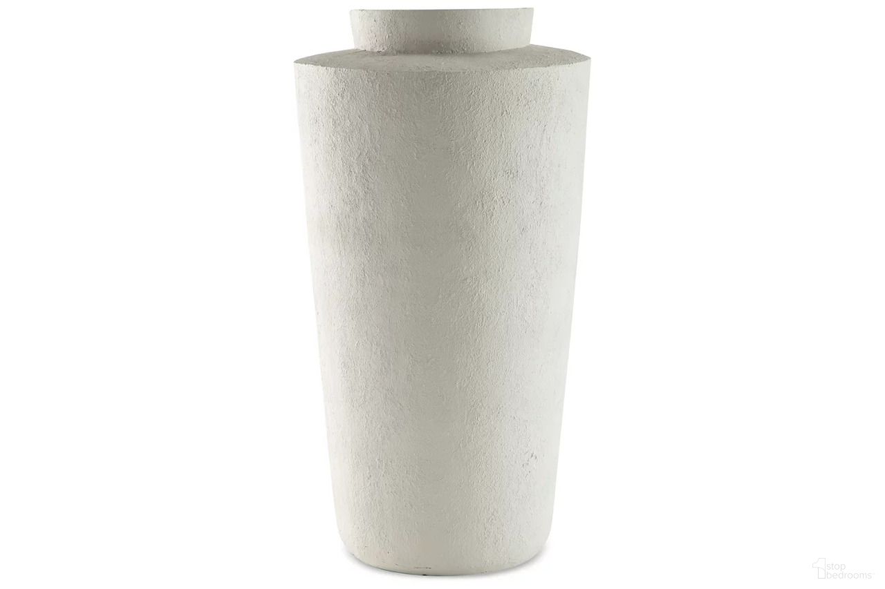 The appearance of Flurinworth 29 Inch Vase In Cream designed by Signature Design by Ashley in the transitional interior design. This cream piece of furniture was selected by 1StopBedrooms from Flurinworth Collection to add a touch of cosiness and style into your home. Sku: A2000768. Material: Resin.