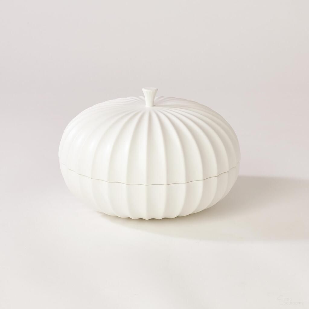 The appearance of Flute Short Lidded Vessel In White designed by Global Views in the modern / contemporary interior design. This white piece of furniture  was selected by 1StopBedrooms from Flute Collection to add a touch of cosiness and style into your home. Sku: WDSEH1003-GV. Material: Ceramic.