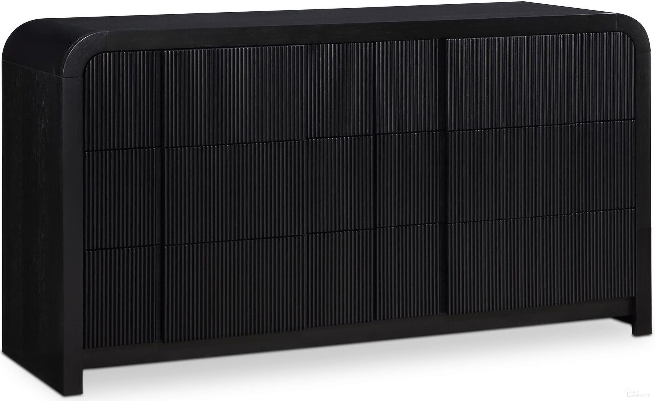 The appearance of Fluted Dresser In Black designed by Meridian in the modern / contemporary interior design. This black piece of furniture was selected by 1StopBedrooms from Fluted Collection to add a touch of cosiness and style into your home. Sku: 314Black-D. Material: Rubberwood.