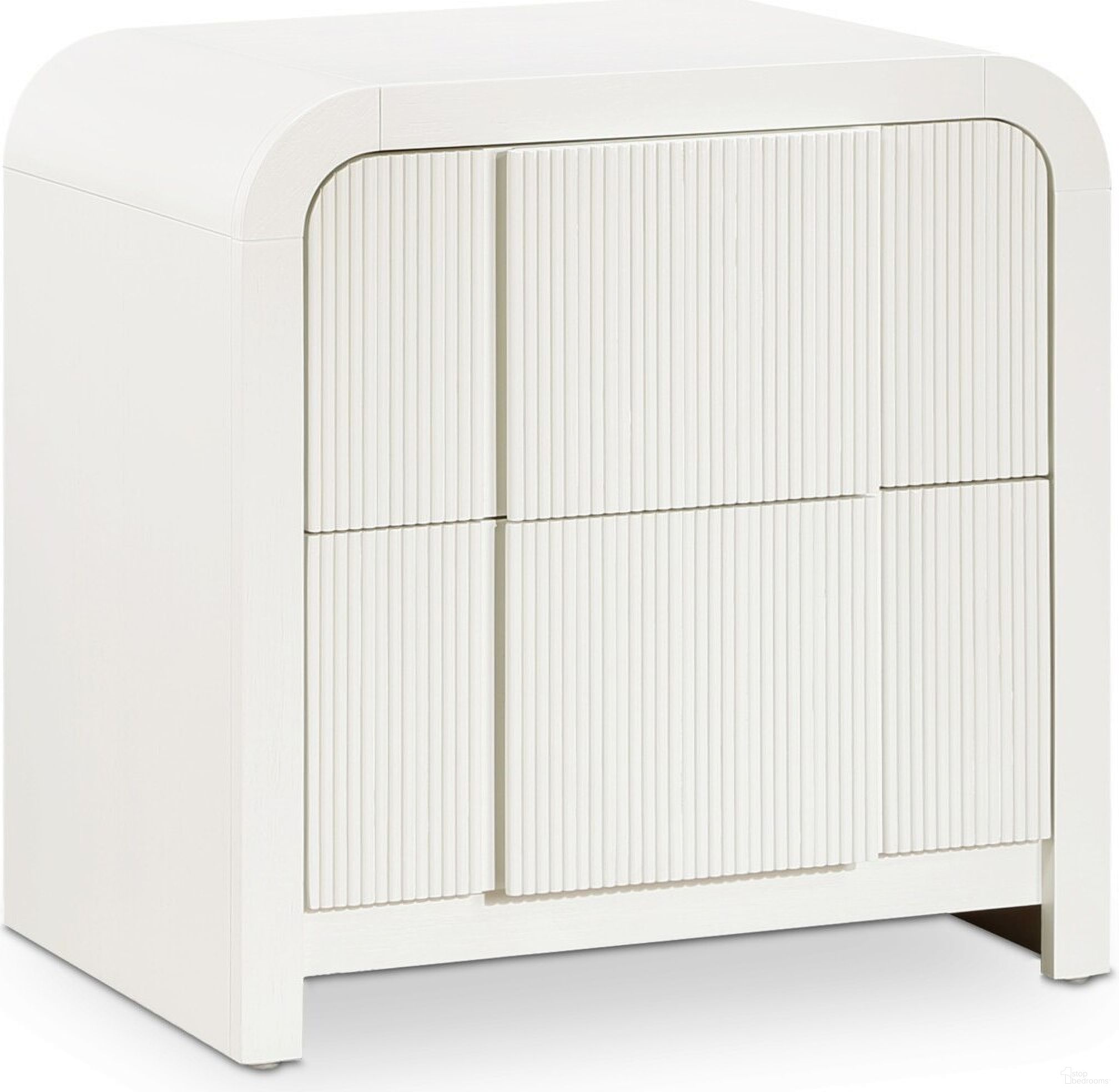 Fluted Nightstand In Cream