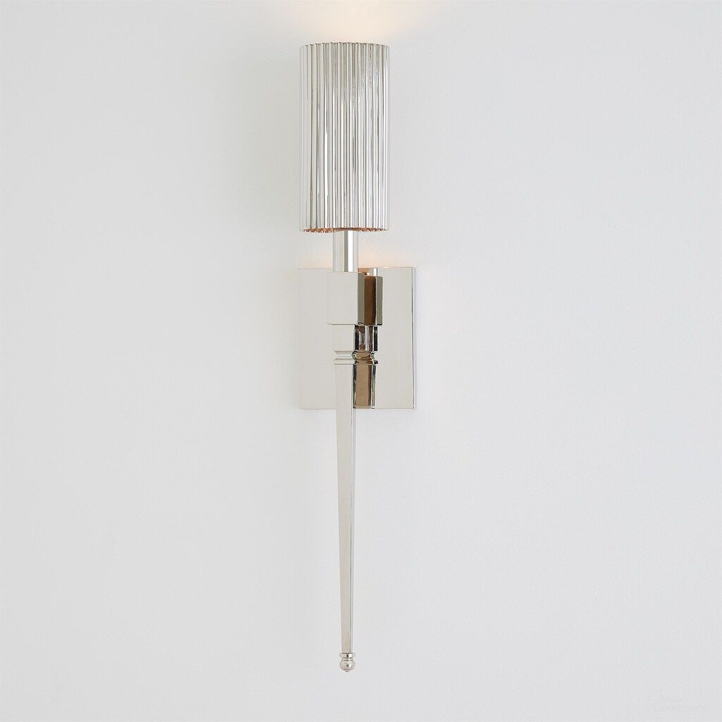 The appearance of Fluted Single Sconce In Nickel designed by Global Views in the modern / contemporary interior design. This nickel piece of furniture  was selected by 1StopBedrooms from Fluted Collection to add a touch of cosiness and style into your home. Sku: 993911. Material: Nickel.