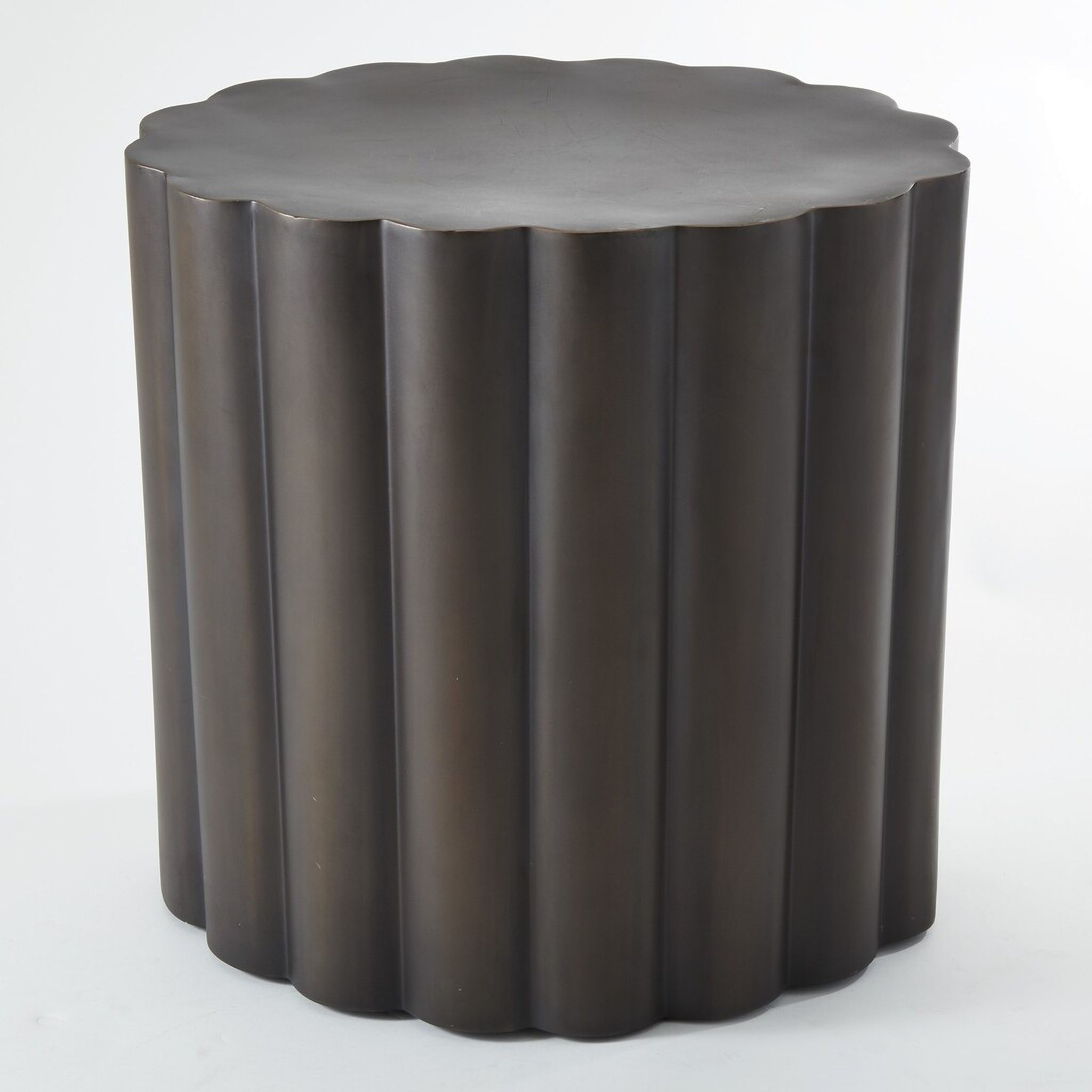 The appearance of Fluted Table In Antique Bronze designed by Global Views in the modern / contemporary interior design. This antique bronze piece of furniture  was selected by 1StopBedrooms from Fluted Collection to add a touch of cosiness and style into your home. Sku: 991102. Material: Iron.