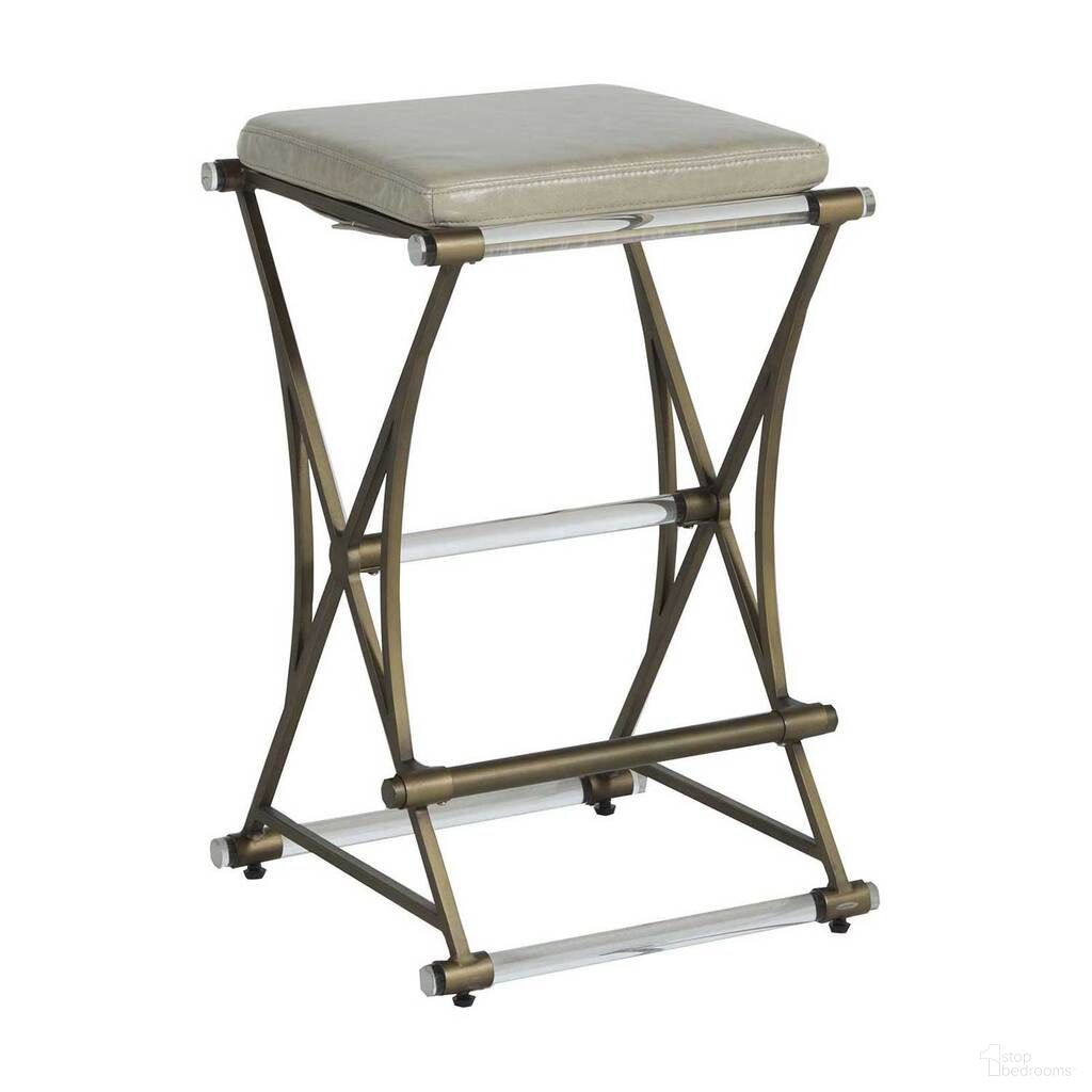 The appearance of Flynn 26.5 Inch Counter Height Stool In Antique Gold and Light Grey designed by Gabby in the transitional interior design. This antique gold/light grey piece of furniture  was selected by 1StopBedrooms from Flynn Collection to add a touch of cosiness and style into your home. Sku: SCH-160160. Material: Metal.