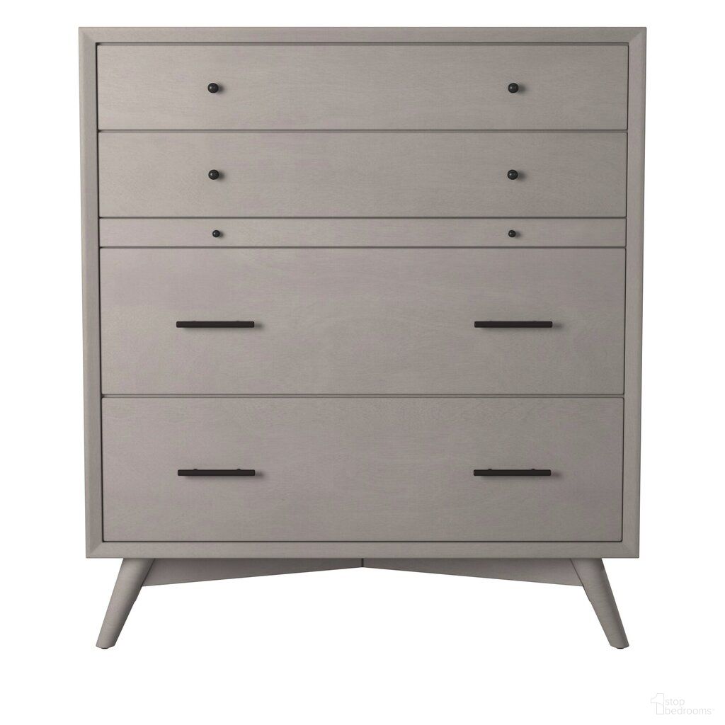 Flynn 4 Drawer Multifunction Chest with Pull Out Tray In Gray