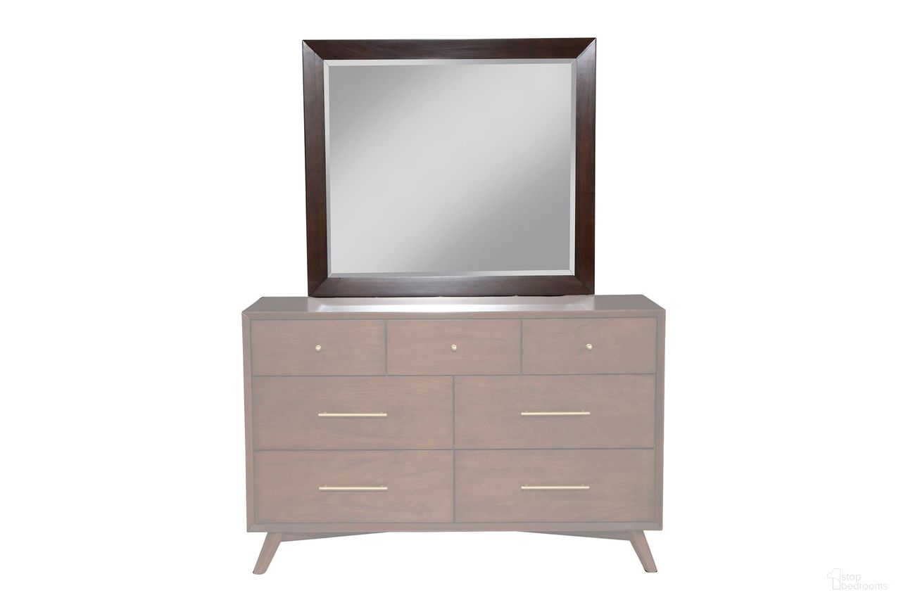 The appearance of Flynn Mirror In Walnut designed by Alpine in the transitional interior design. This walnut piece of furniture  was selected by 1StopBedrooms from Flynn Collection to add a touch of cosiness and style into your home. Sku: 966WAL-06. Material: Mahogany.