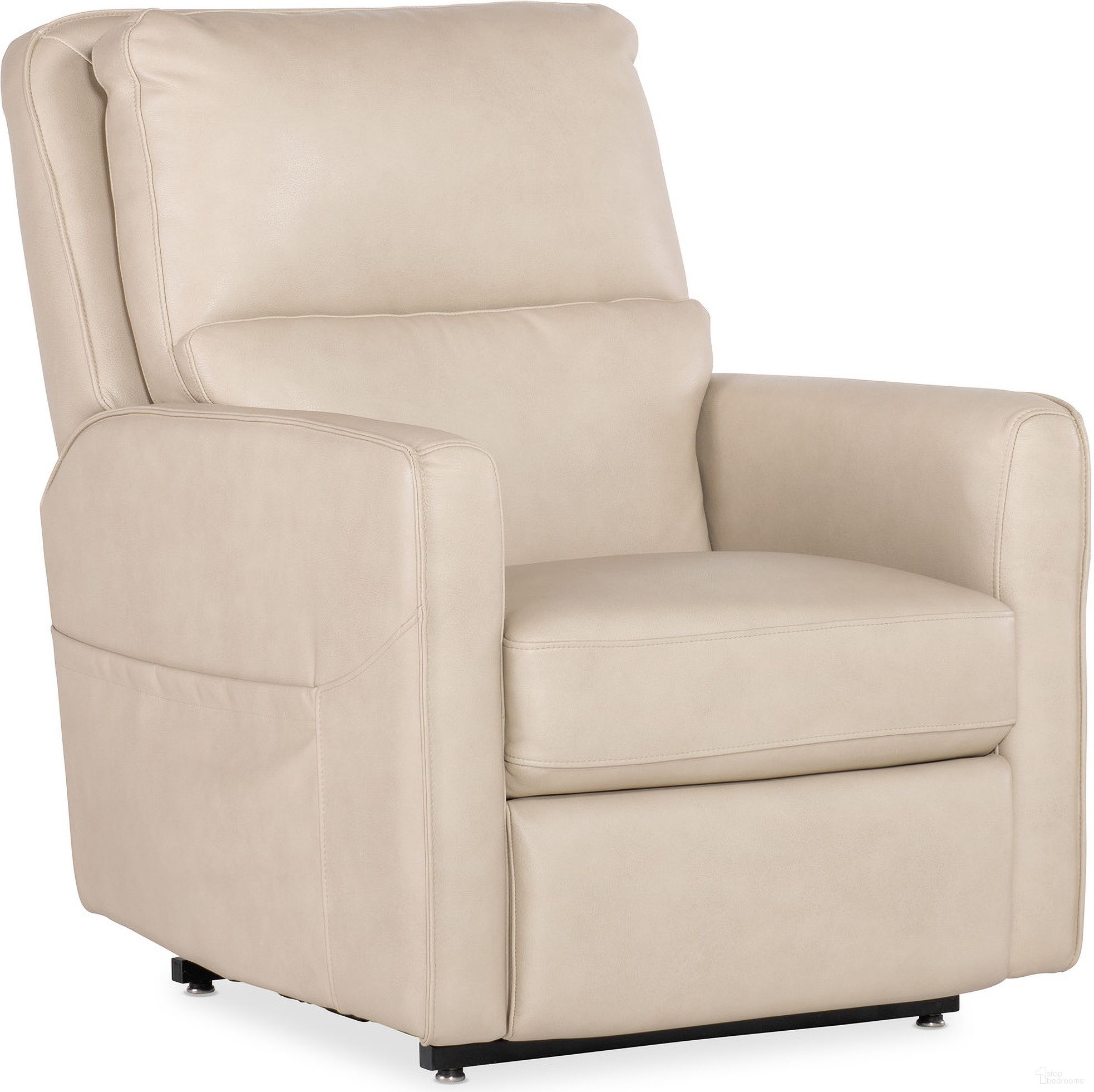 The appearance of Flynn Power Recliner with Power Headrest, Lumbar, and Lift In Beige designed by Hooker in the transitional interior design. This beige piece of furniture was selected by 1StopBedrooms from RC Collection to add a touch of cosiness and style into your home. Sku: RC611-PHLL4-010. Material: Leather.