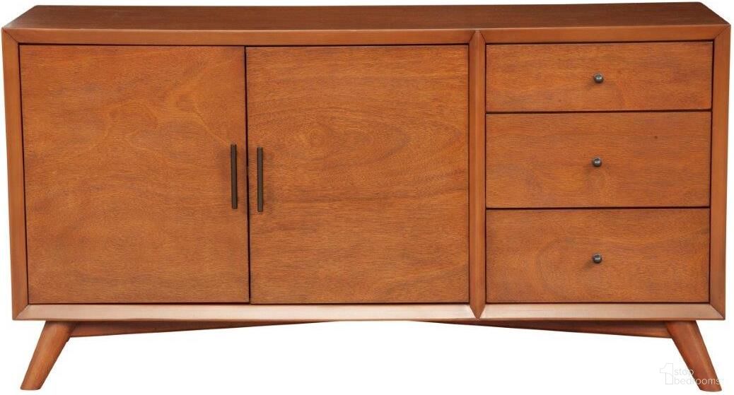 The appearance of Flynn Sideboard In Chestnut designed by Alpine in the transitional interior design. This chestnut piece of furniture was selected by 1StopBedrooms from Flynn Collection to add a touch of cosiness and style into your home. Sku: 966-64. Material: Mahogany.