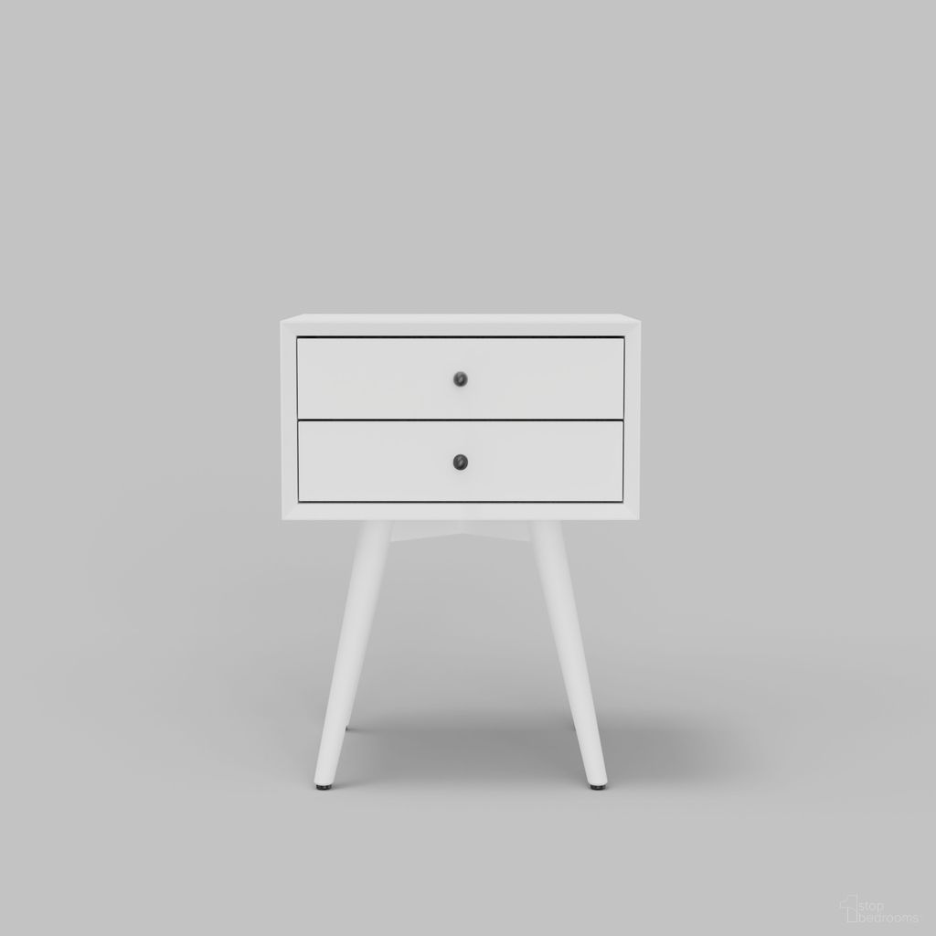 The appearance of Flynn Small Nightstand In White designed by Alpine in the transitional interior design. This white piece of furniture was selected by 1StopBedrooms from Flynn Collection to add a touch of cosiness and style into your home. Sku: 966-W-32. Material: Mahogany.