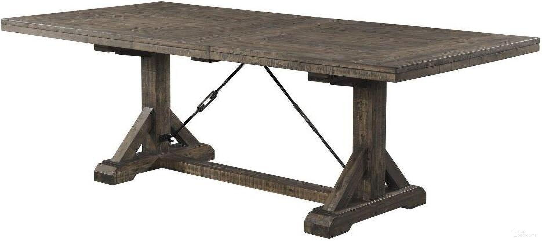 The appearance of Flynn Walnut Extendable Rectangular Dining Table designed by Picket House in the rustic / southwestern interior design. This brown piece of furniture  was selected by 1StopBedrooms from Flynn Collection to add a touch of cosiness and style into your home. Sku: DFN100DT;DFN100DB. Table Base Style: Trestle. Material: Wood. Table Top Shape: Rectangular. Size: 42".
