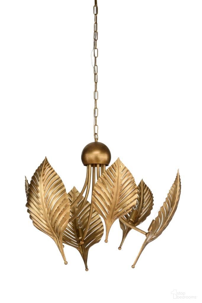 The appearance of Foglia Di Palma Chandelier In Gold designed by Wildwood in the nautical & coastal interior design. This gold piece of furniture was selected by 1StopBedrooms from Wildwood Collection to add a touch of cosiness and style into your home. Sku: 67462. Material: Iron.