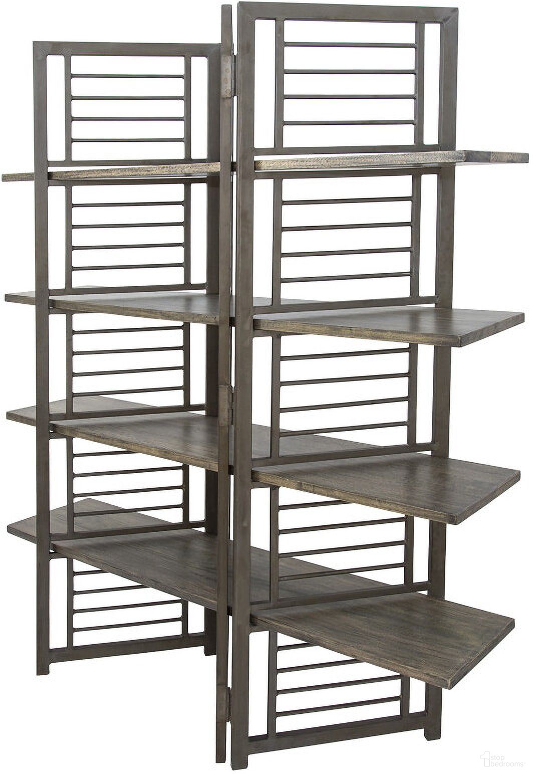 Folding Floor Screen with Removable Shelves - Thumbnail 4