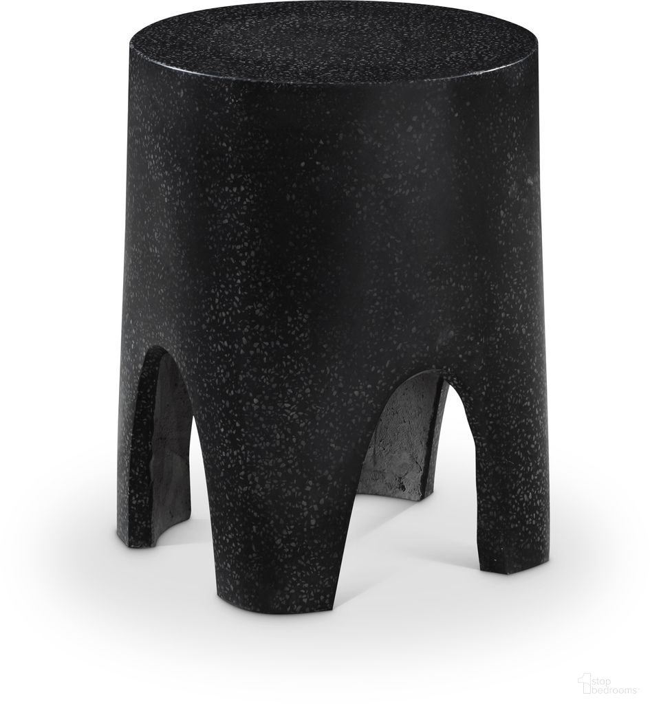 The appearance of Foligno Marble Finish Concrete End Table In Black designed by Meridian in the modern / contemporary interior design. This black piece of furniture  was selected by 1StopBedrooms from Foligno Collection to add a touch of cosiness and style into your home. Sku: 99054Black-ET. Material: Concrete.