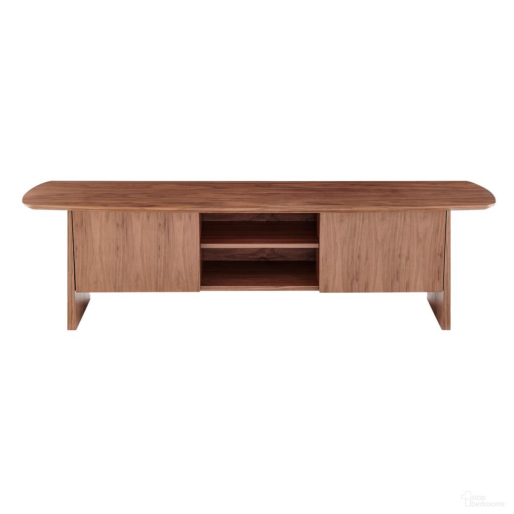 The appearance of Folke 71 Inch Media Stand In Walnut designed by Euro Style in the modern / contemporary interior design. This walnut piece of furniture was selected by 1StopBedrooms from Folke Collection to add a touch of cosiness and style into your home. Sku: 19740WAL-A;19740WAL-B. Material: MDF.