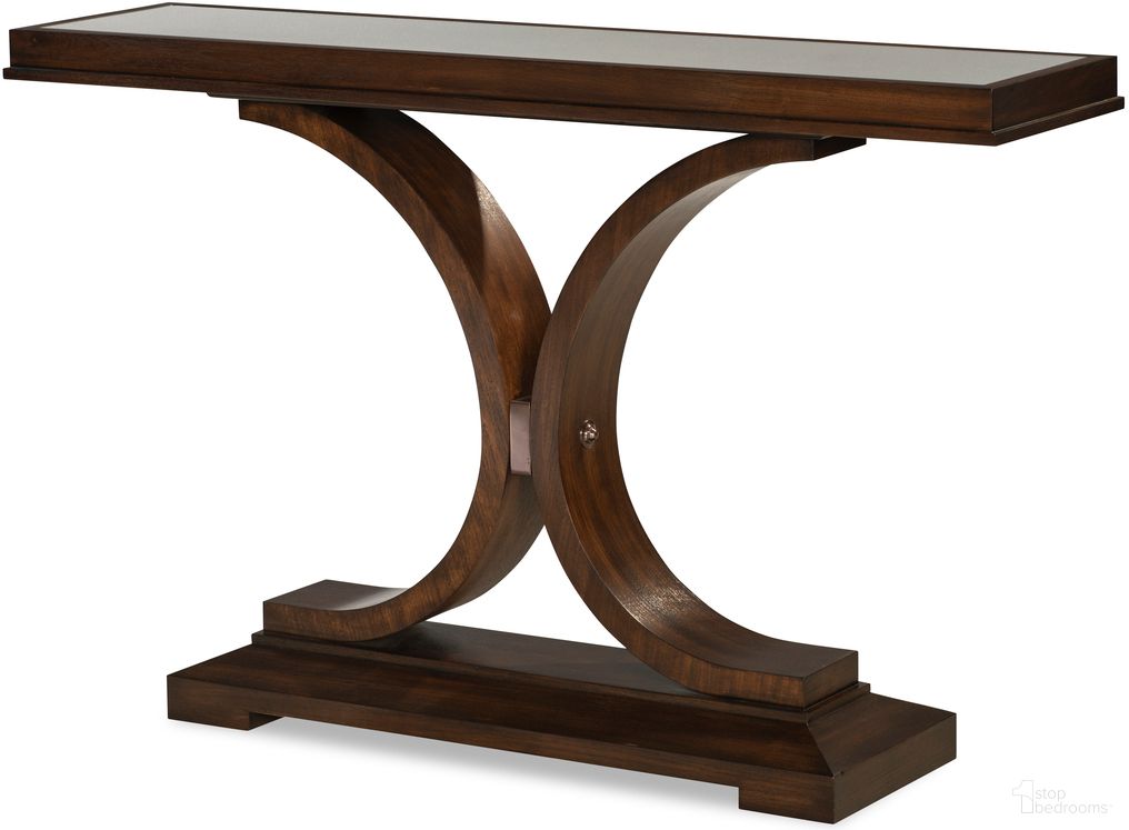 The appearance of Folsom Console Table In Brunette designed by Century Furniture in the modern / contemporary interior design. This brunette piece of furniture  was selected by 1StopBedrooms from Citation Collection to add a touch of cosiness and style into your home. Sku: B1H-722. Material: Walnut Veneer.
