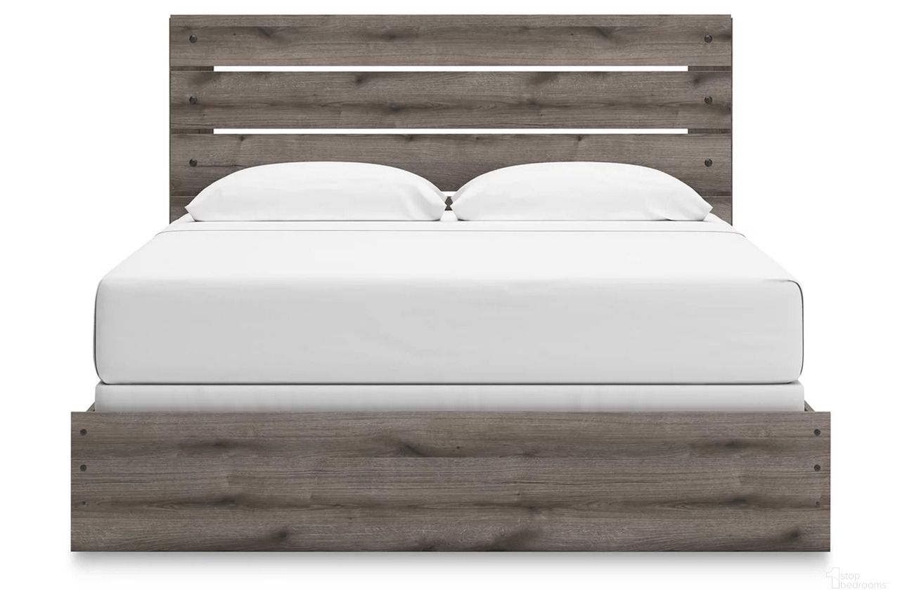 The appearance of Fondenlane King Panel Bed In Brown Gray designed by Signature Design by Ashley in the transitional interior design. This brown gray piece of furniture was selected by 1StopBedrooms from Fondenlane Collection to add a touch of cosiness and style into your home. Sku: NCB2405-72;NCB2405-97. Bed Type: Panel Bed. Material: Wood. Bed Size: King.